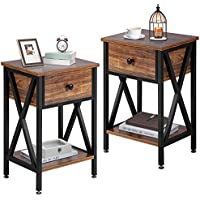 2-Set Vecelo Modern Versatile X-Design Night Stand Storage Shelf only $85.31