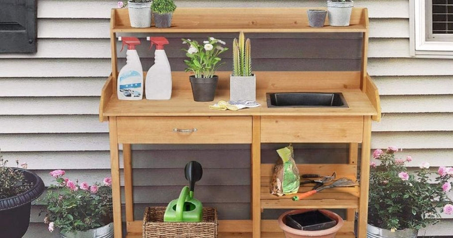 Outdoor Garden Work Bench Only $114.99 Shipped on Amazon | Great for Planting, Storage & More