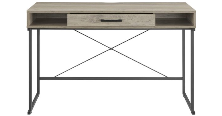 Insignia Computer Desk with Drawer – 47″ Wide – Dark Wood – Just $119.99!