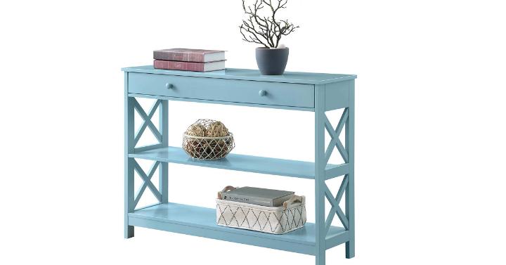 Convenience Concepts Oxford 1-Drawer Console Table (Sea Foam) – Only $82!