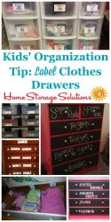 Kids Bedroom & Closet Organization Idea: Use Clothing Drawer Labels