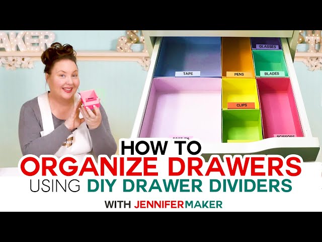 Learn how to organize your drawers with easy DIY drawer organizers you can make by hand or on your Cricut! Get the FREE pattern over at ...