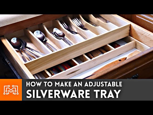 We made a sliding silverware tray that is adjustable to fit your stuff! Go to 