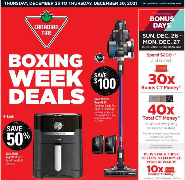 Canadian Tire Boxing Week 2021 Flyer’s Sale & Deals