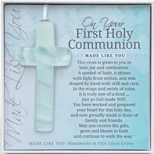 First Holy Communion Cross - Handmade Glass