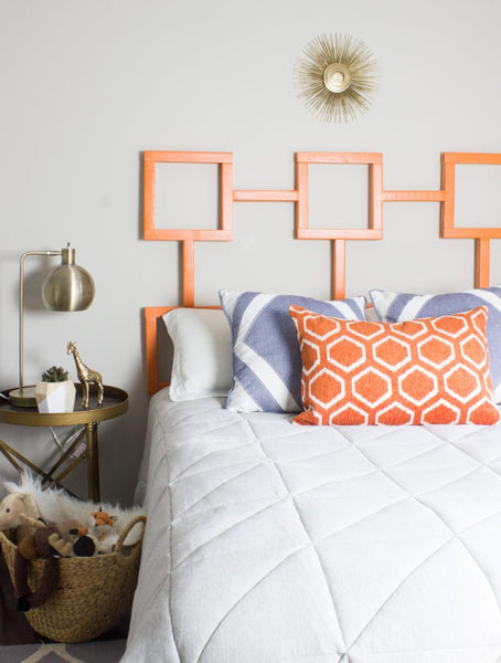 DIY Headboard: Geometric Shape & Fun Color!