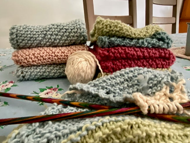 Knitting washcloths