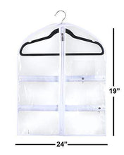 Load image into Gallery viewer, Products small clear dance garment bag 19 inch x 24 inch suit dress and costumes hanging travel storage for clothes shoes and accessories water resistant organizer