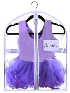 Save small clear dance garment bag 19 inch x 24 inch suit dress and costumes hanging travel storage for clothes shoes and accessories water resistant organizer