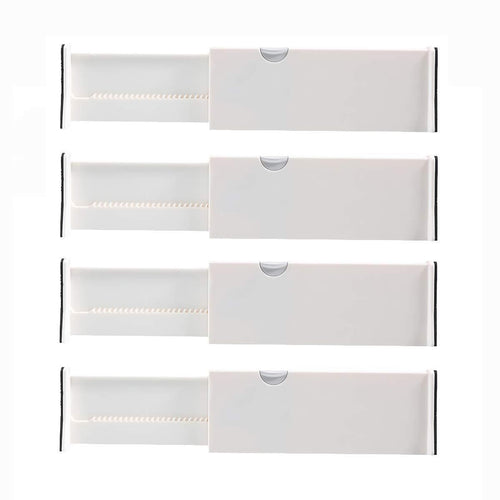 Kingrol 4-Pack Adjustable Drawer Organizer Dividers with Foam Ends - for Kitchen, Dresser, Bedroom, Bathroom, Office Storage