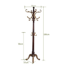 Load image into Gallery viewer, Budget friendly european style solid wood coat racks indoor landing bedroom hangers modern assembly home clothes hanger 180cm color brown