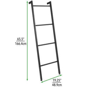 Products mdesign metal free standing bath towel bar storage ladder holds towels blankets clothes and magazines newspapers 4 levels matte black