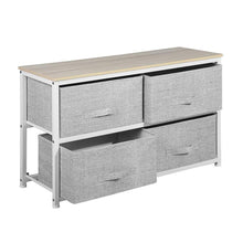 Load image into Gallery viewer, The best aingoo dresser storage 4 drawers storage bedroom steel frame fabric wide dressers drawers for clothes grey wood board 2x2 drawers grey