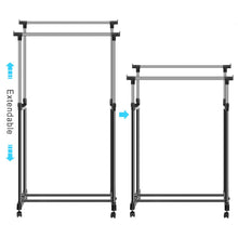 Load image into Gallery viewer, On amazon bluefringe drying rack best houseware heavy duty double rail clothes laundry cloth dryer laundry rack for jacket dress towels shirts