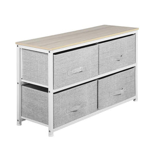Top aingoo dresser storage 4 drawers storage bedroom steel frame fabric wide dressers drawers for clothes grey wood board 2x2 drawers grey