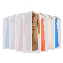 Load image into Gallery viewer, Kitchen skyugle clear garment bags dress cover 24 x 54 breathable hanging clothes storage protector for dance costumes suit coat plastic garment cover with sturdy zipper 7 pack
