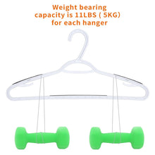 Load image into Gallery viewer, Top rated timmy plastic hangers 40 pack heavy duty clothes hangers with built in grip non slip pads space saving super lightweight organizer for closet wardrobe perfect for blouses shirts and morewhite grey