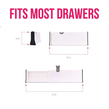 Load image into Gallery viewer, Selection 8 drawer organizer and dividers organize silverware and utensils in home kitchen divider for clothes in bedroom dresser designed to not snag underwear and bra fabrics bathroom storage organizers