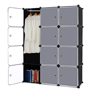 Kitchen robolife 12 cubes organizer diy closet organizer shelving storage cabinet transparent door wardrobe for clothes shoes toys