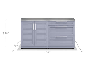 Outdoor Kitchen Aluminum 2 Piece Cabinet Set