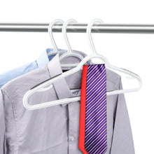 Load image into Gallery viewer, Try timmy plastic hangers 40 pack heavy duty clothes hangers with built in grip non slip pads space saving super lightweight organizer for closet wardrobe perfect for blouses shirts and morewhite grey