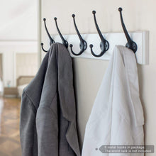 Load image into Gallery viewer, Kitchen arks royal heavy duty metal coat hook with ball ends thick long retro prong hat hook bath towel closet clothes hanger rail garment holder flat black 6 pcs