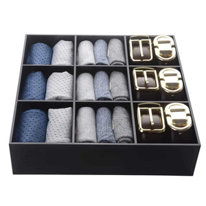 Luxury and Stylish Acrylic Organizer - Fine and Elegant Gift- Keep Belts, Socks, Ties, Underwear, Panties, Briefs, Boxers, Scarves Organized - Drawer Divider, Closet and Storage Box