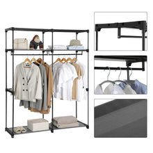 Load image into Gallery viewer, Purchase songmics closet storage organizer portable wardrobe with hanging rods clothes rack foldable cloakroom study stable 55 1 x 16 9 x 68 5 inches gray uryg02gy