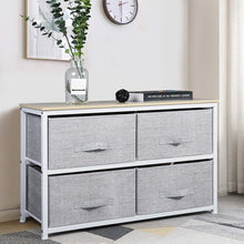Load image into Gallery viewer, Try aingoo dresser storage 4 drawers storage bedroom steel frame fabric wide dressers drawers for clothes grey wood board 2x2 drawers grey