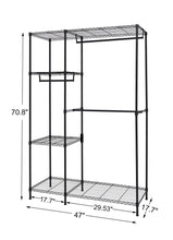 Load image into Gallery viewer, Order now finnhomy heavy duty wire shelving garment rack for closet organizer portable clothes wardrobe storage with adjustable shelves and hangers thicken steel tube black