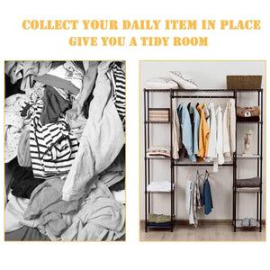 New tangkula garment rack portable adjustable expandable closet storage organizer system home bedroom closet shelves clothes wardrobe coffee