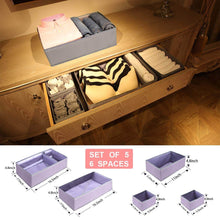 Load image into Gallery viewer, Home drawer organizer clothes dresser underwear organizer washable deep socks bra large boxes storage foldable removable dividers fabric basket bins closet t shirt jeans leggings nursery baby clothing gray