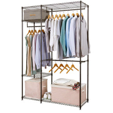 Load image into Gallery viewer, Featured lifewit portable wardrobe clothes closet storage organizer with hanging rod adjustable legs quick and easy to assemble large capacity dark brown