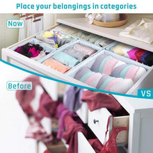 Load image into Gallery viewer, Online shopping storage bins ispecle foldable cloth storage cubes drawer organizer closet underwear box storage baskets containers drawer dividers for bras socks scarves cosmetics set of 6 grey chevron pattern
