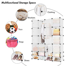 Load image into Gallery viewer, Results tangkula portable clothes closet wardrobe bedroom armoire diy storage organizer closet with doors 16 cubes and 8 shoe racks