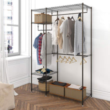 Load image into Gallery viewer, Latest lifewit portable wardrobe clothes closet storage organizer with hanging rod adjustable legs quick and easy to assemble large capacity dark brown