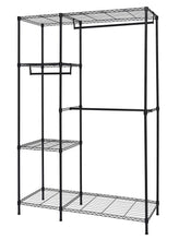 Load image into Gallery viewer, Kitchen finnhomy heavy duty wire shelving garment rack for closet organizer portable clothes wardrobe storage with adjustable shelves and hangers thicken steel tube black