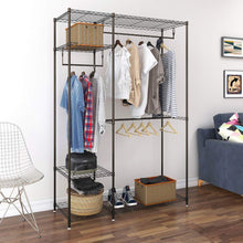 Load image into Gallery viewer, Kitchen lifewit portable wardrobe clothes closet storage organizer with hanging rod adjustable legs quick and easy to assemble large capacity dark brown