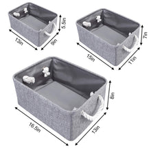 Load image into Gallery viewer, Selection kedsum fabric storage bins baskets foldable linen storage boxes with handles closet organizers bins cube storage baskets bins for shelves clothes closet nursery gray 3 pack