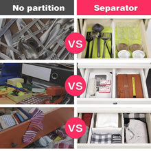 Load image into Gallery viewer, Kitchen favonian drawer dividers clothes divider multifunction dresser organizer spice organizers adjustable expandable rack for kitchen desk cabinet storage wardrobe clothing arrange 3 pcs pack