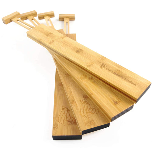 Bamboo Adjustable Drawer Dividers by Vee's Handy Kitchen - Expandable Organizers for Kitchen Bedroom Bathroom Closets Dressers Baby Kids Laundry Office Garage She Shed Arts and Crafts Junk Drawers