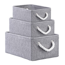Load image into Gallery viewer, Save on kedsum fabric storage bins baskets foldable linen storage boxes with handles closet organizers bins cube storage baskets bins for shelves clothes closet nursery gray 3 pack