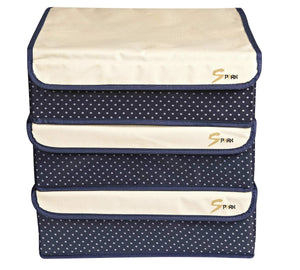 Amazon best topline goods spark premium set of 3 foldable covered drawer organizer closet organizer for socks bras for women underwear baby clothes belts scarves blue