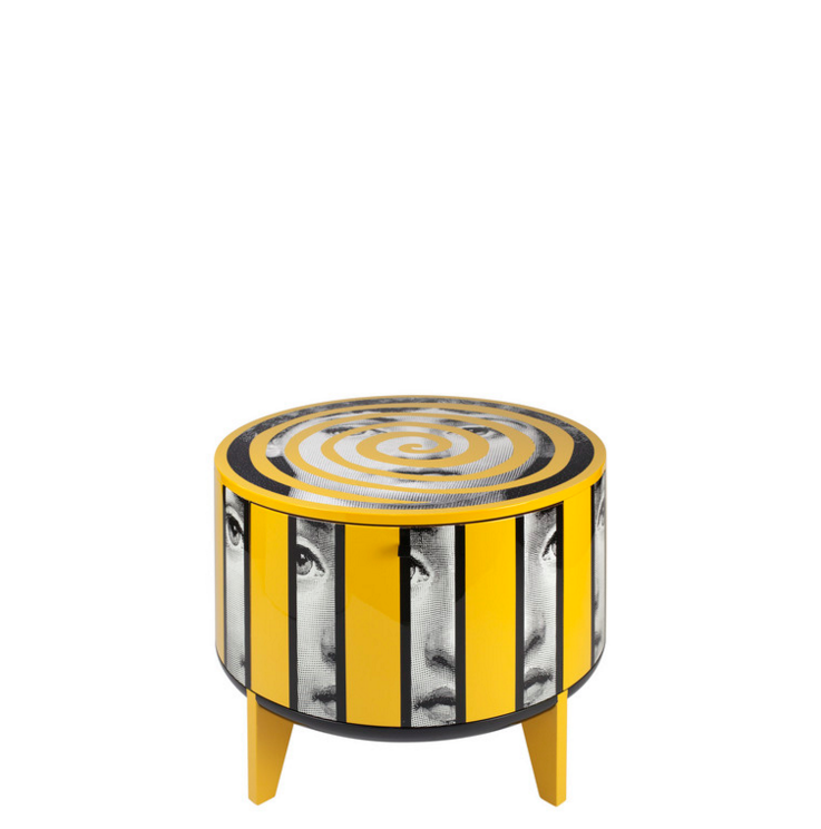 Fornasetti Tamburo table Rigalina colour - with drawer divider